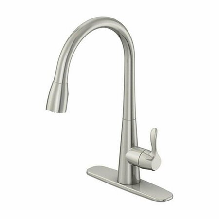 COMFORTCORRECT FP4A0061ND-ACA1 Vela Series Brushed Nickel Single Handle Kitchen Faucet Pulldown Spray CO2737074
